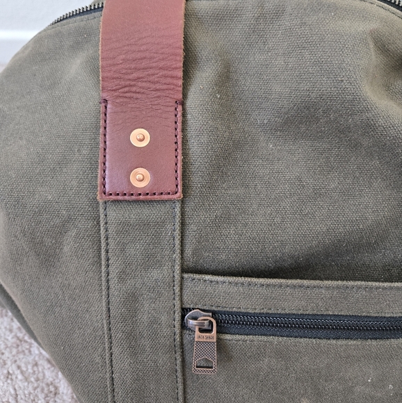 Jack Spade Warren Street NY Canvas Leather Weekend Duffle Bag Large 19"×16"×8.5" - Picture 14 of 16